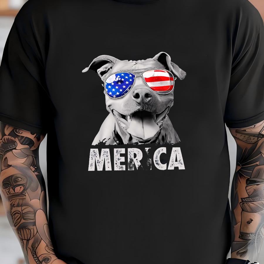Pit Bull 4th Of July Shirt / Pitbull Shirt / 4th Of July Gift / July 4 Shirts / American Flag Tee / Fourth Of July / Tank Top / Hoodie T-shirt