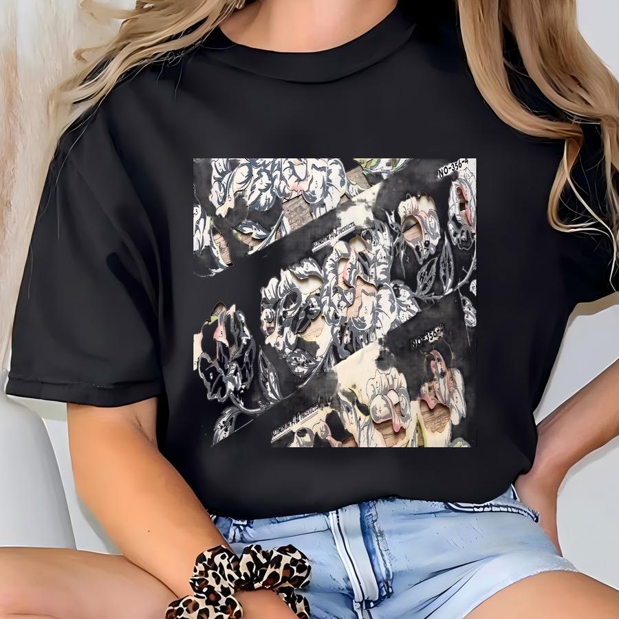 Floral Stencil Set (c. 1950s) | Four Piece Lot | Vintage Aluminum Art Products | Midcentury Interior Design | Crafting, Decor, Painting T-shirt