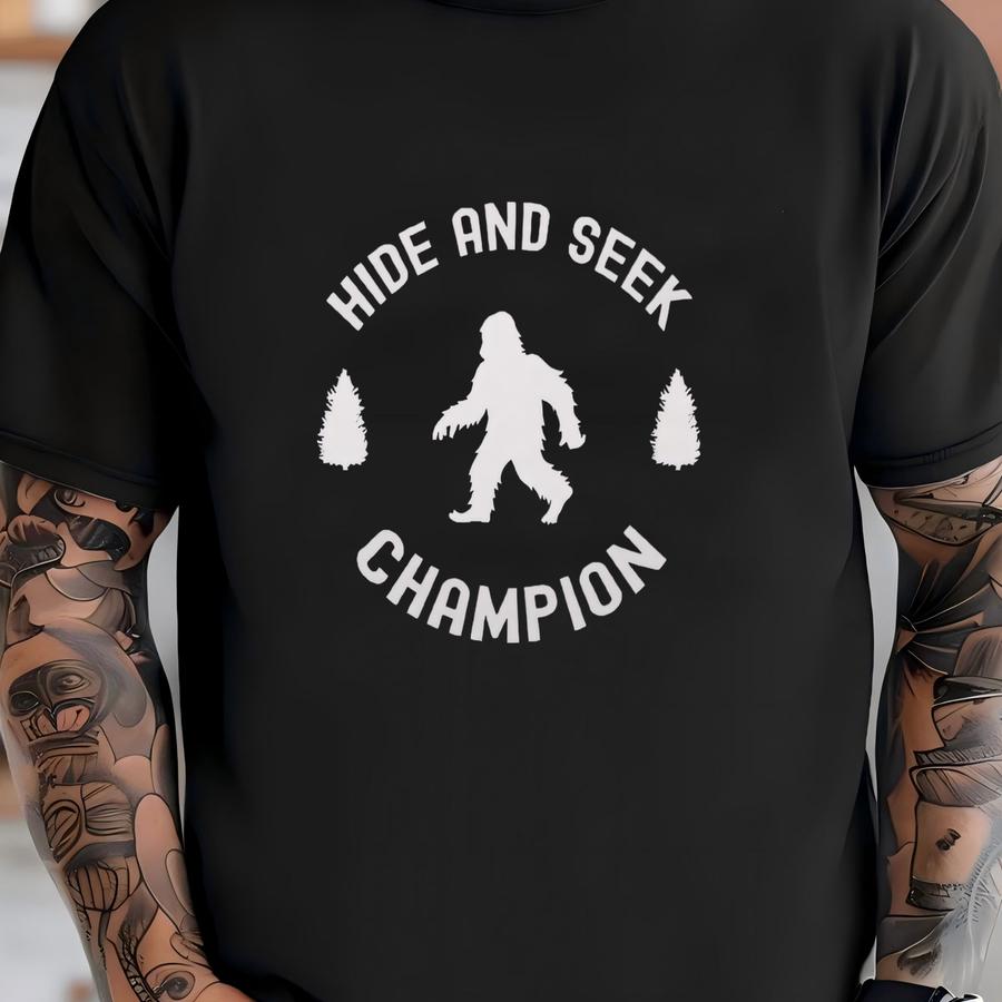 Hide And Seek Champion Clutch, Funny Bigfoot/sasquatch Clutch, Cool Hide And Seek Clutch Purse - Clutch T-shirt