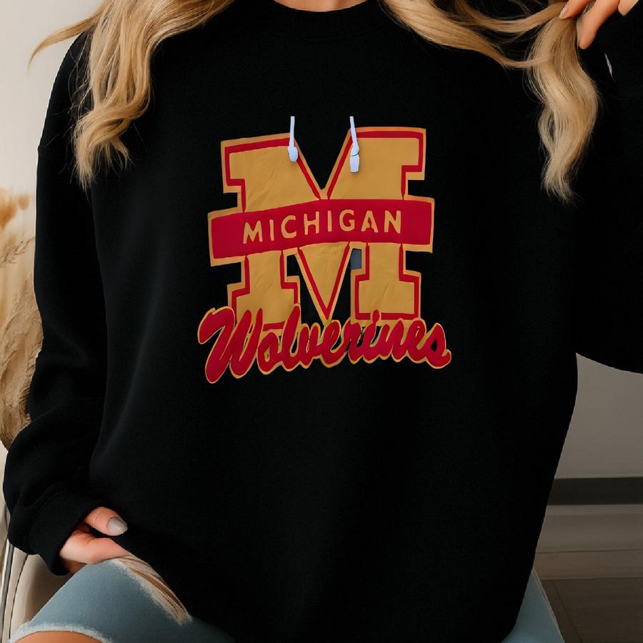 Michigan Wolverines Hoodie Sweater Dark Green Colour Pullover Long Sve Jumper American Football Team Ncaa Division Sweatshirt