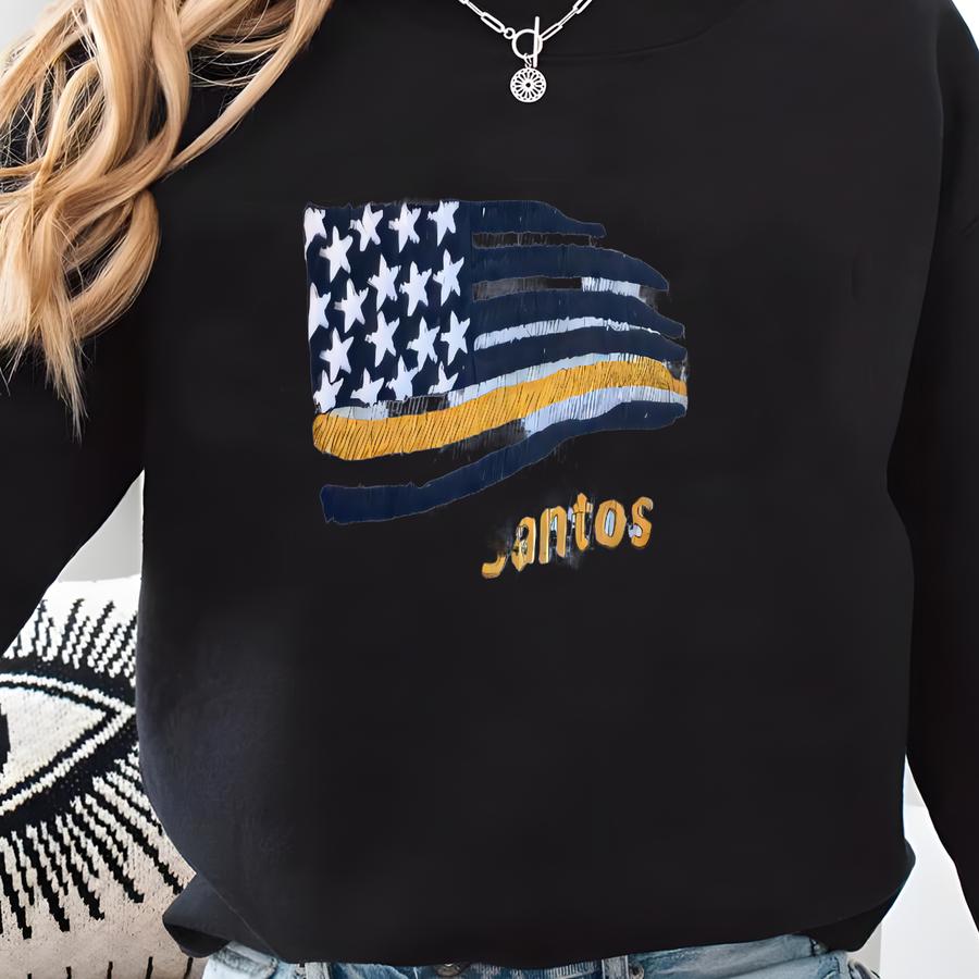 911 Dispatcher Sweatshirt, Thin Gold Line Flag Dispatcher Shirt, First Responder Gift, Personalized 911 Operator Pullover Jacket Sweatshirt