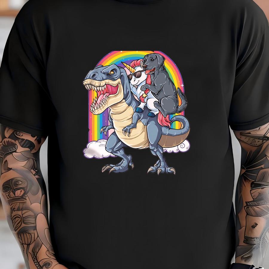 Black Labrador Dinosaur T Rex Unicorn Shirt / Black Labrador Retrievers / Lab Dog / Retriever Gifts / Unicorn / Tank Top / Hoodie T-shirt