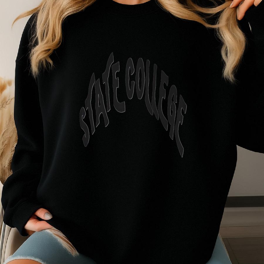 State College Sweatshirt, Pennsylvania, T-shirt, White, Black, Football, Basketball, Gameday, Greek, Gift, Sorority, Graduation, Womens, Gym Sweatshirt