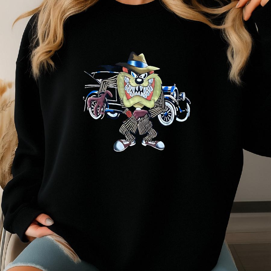 Vintage Looney Tunes Tazmania Devil Sweatshirt - Chicago 1930s Print Sweatshirt