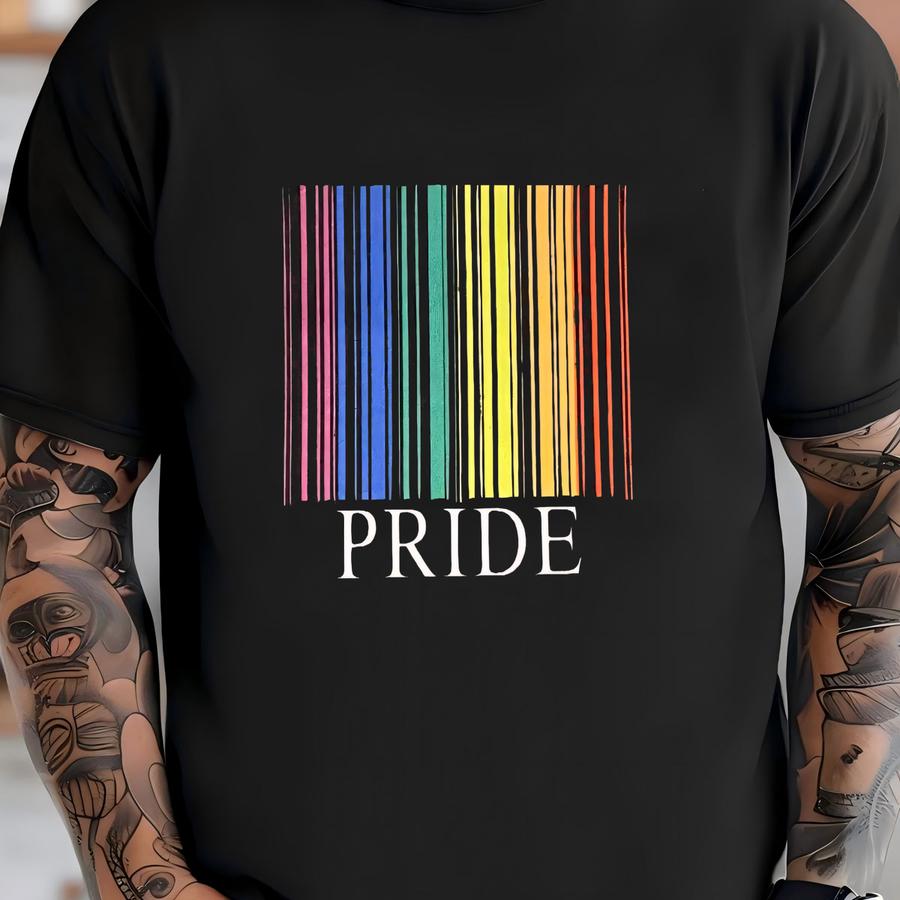 Pride Lgbtqia Rainbow Barcode Custom Mask T-shirt
