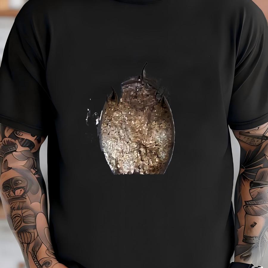 Circle Clasp Pave Diamond With Gold Filled Paperclip Chain T-shirt