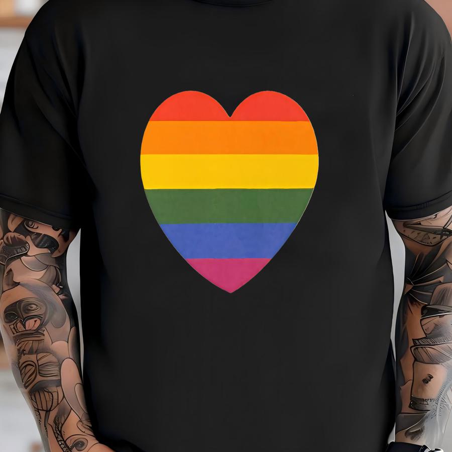 Pride, Lgbtqia, Proud Rainbow Heart Custom Baby Bib T-shirt