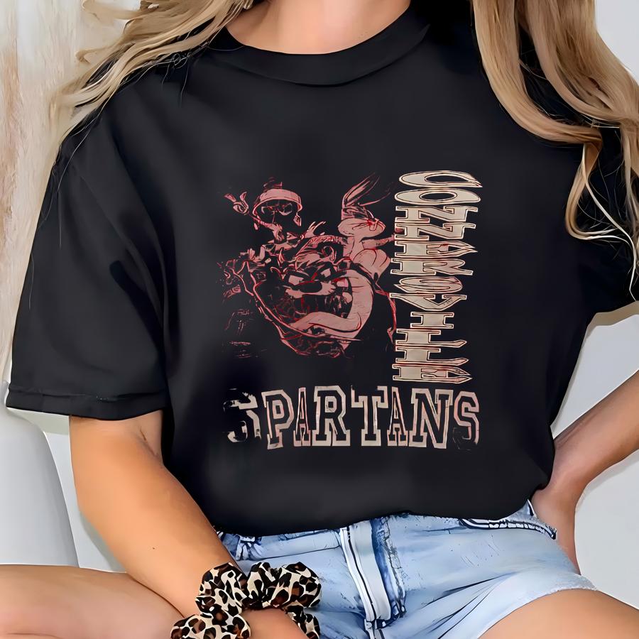 Vintage 90s Warner Bros Tazmania Marvin Bugs Bunny Sweatshirt Bugs Bunny Crewneck Bugs Bunny Pullover Printed Logo Red Color Men’s Fit Xl T-shirt