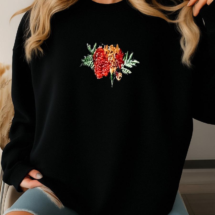 Your Works Are Wonderful | Christian Sweatshirt, Flowers, Vintage Floral Crewneck Sweatshirt