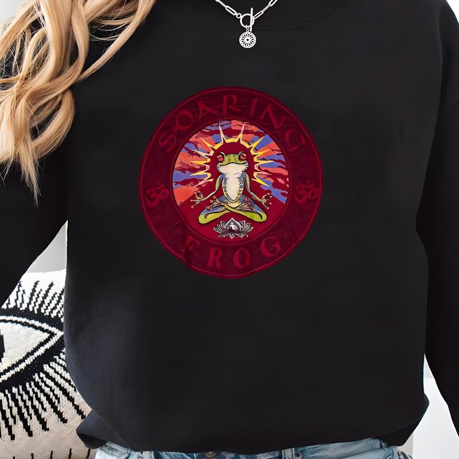 Soaring Frog Designs Crewneck Surf Sweatshirt Surfer Red Colour Relax Pullover Jumper Size Small Sweatshirt