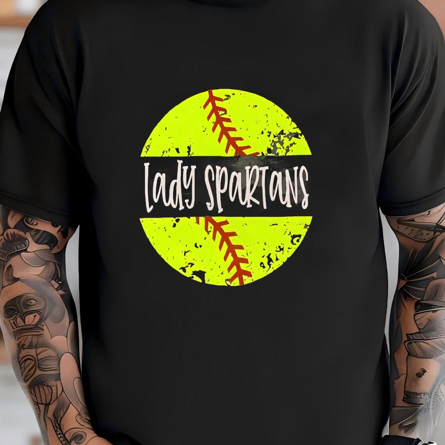 Distressed Softball Or Baseball With Custom Team Name In Middle ~ On Soft Bella Tee T-shirt