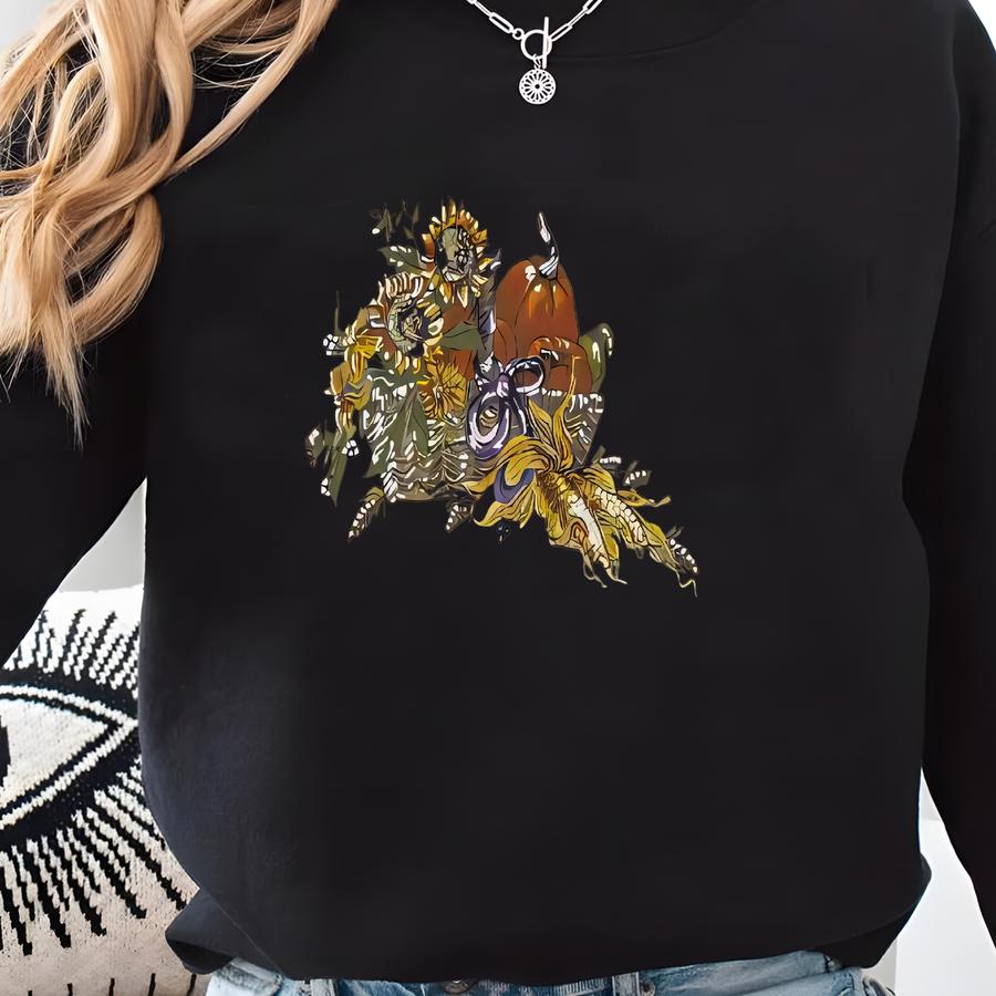 Vintage 90s Blair Sweatshirt Flowers Floral Crewneck Pullover Brown Colour Medium Size Jumper Sweatshirt