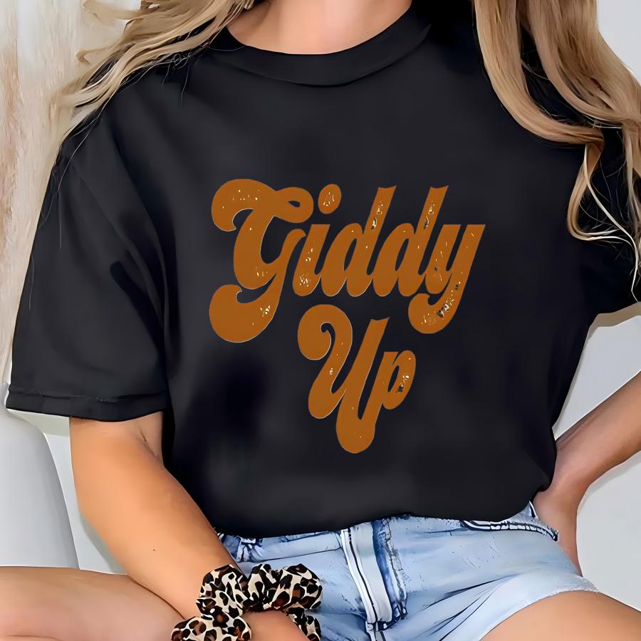 Giddy Up Retro Hoodie - Giddy Up Hoodie - Western Shirt - Southern Bachelorette - Cute Southern Shirt - Howdy Hoodie - Western Hoodie T-shirt