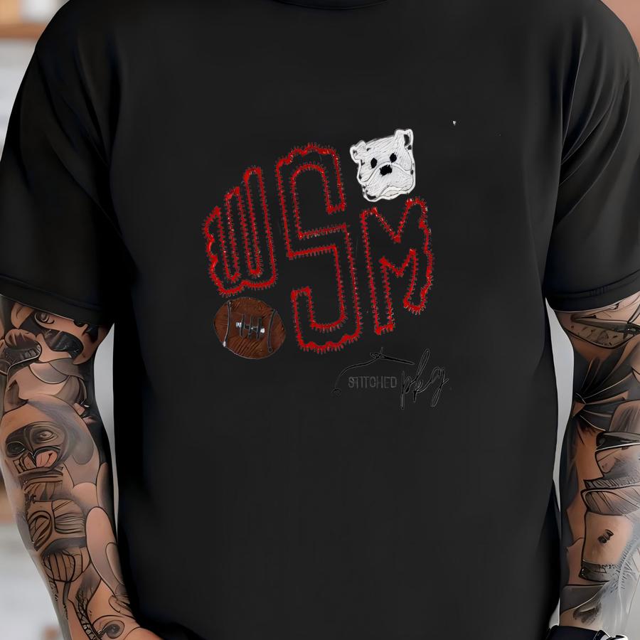 Football Team Diaper Cover - Bulldog - Monogram Initials - Ruffle Edge Eyelet Girls Baby 0-6 Month Elasticized - - Fall Season T-shirt