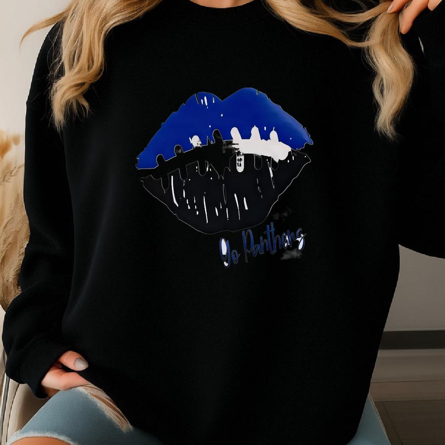 Football Lips ~ Go Team ~ Customizable ~ Bella Soft Tee Sweatshirt