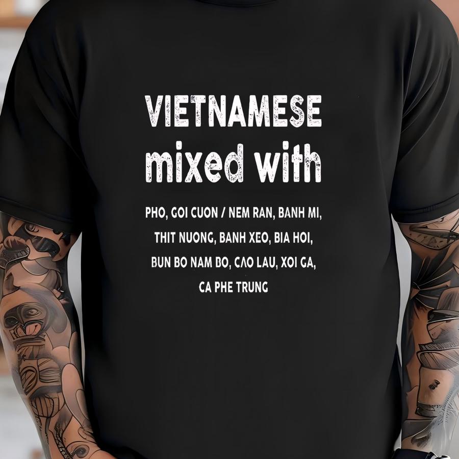Vietnamese Mixed Sweatshirt | Vietnam Gift Idea | Culture Food Dishes | Unisex Heavy Blend Crewneck Jumper | Adult Loose Fit Sweater T-shirt