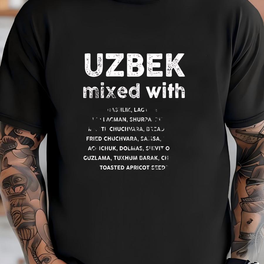 Uzbek Mixed Sweatshirt | Uzbekistan Gift Idea | Culture Food Dishes | Unisex Heavy Blend Crewneck Jumper | Adult Loose Fit Sweater T-shirt
