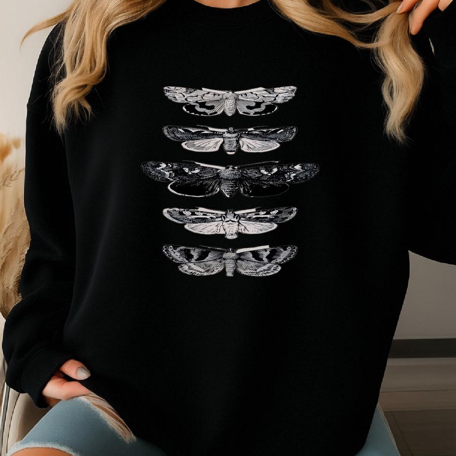 Vintage Moth Illustrations Digital Download Sweatshirt