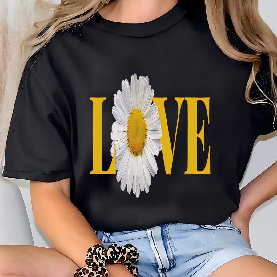 Daisy Love Shirt, Love Shirt, Daisy Shirt, Daisy Tee, Cute Daisy Shirt, Flower Shirt, Floral Shirt, Floral Tee, Gift For Her T-shirt