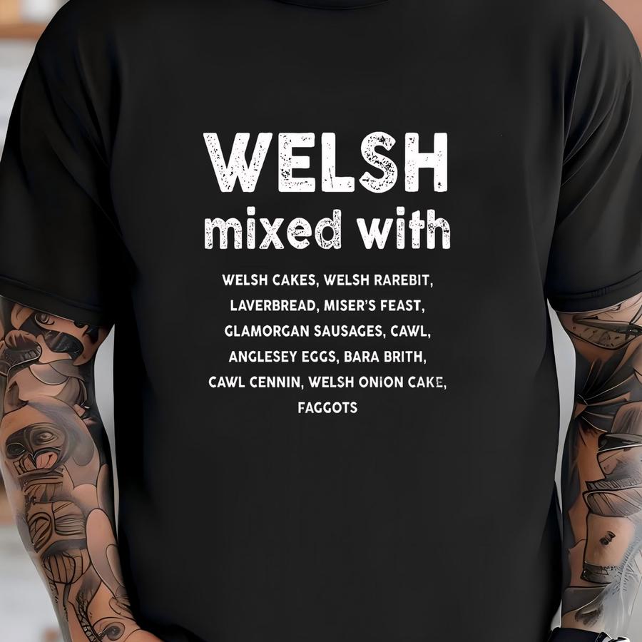 Welsh Mixed Sweatshirt | Wales Gift Idea | Culture Food Dishes | Unisex Heavy Blend Crewneck Jumper | Adult Loose Fit Sweater T-shirt