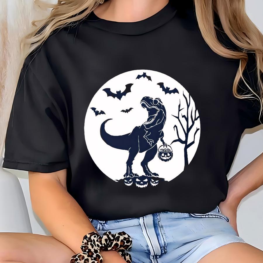 Dinosaur Halloween Shirt: Family Matching Cotton Tee T-shirt
