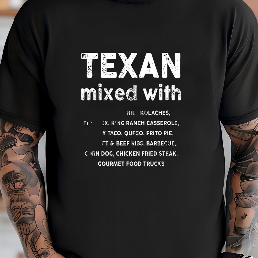 Texan Mixed Sweatshirt | Texas Gift Idea | Culture Food Dishes | Unisex Heavy Blend Crewneck Jumper | Adult Loose Fit Sweater T-shirt