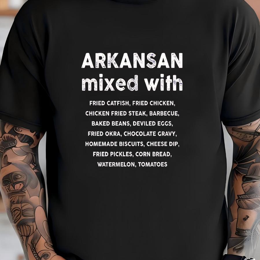 Arkansan Mixed Sweatshirt | Arkansas Gift Idea | Culture Food Dishes | Unisex Heavy Blend Crewneck Jumper | Adult Loose Fit Sweater T-shirt
