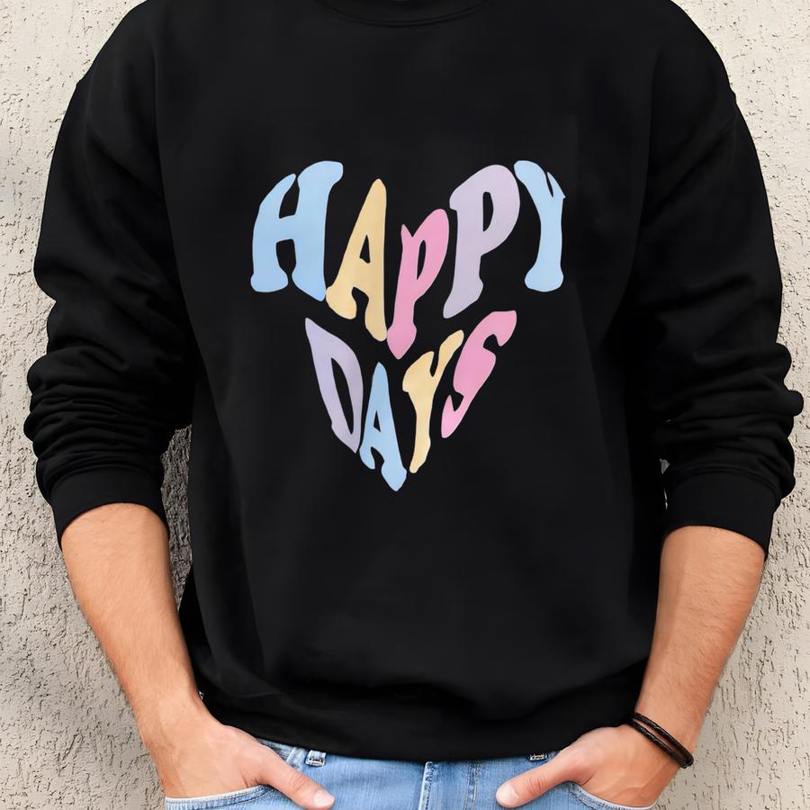 Happy Days Crewneck - , Crewneck, Oversized Crewneck, Gift For Her, Aesthetic Sweatshirt Sweatshirt Happy Days Crewneck - , Crewneck, Oversized Crewneck, Gift For Her, Aesthetic Sweatshirt Sweatshirt