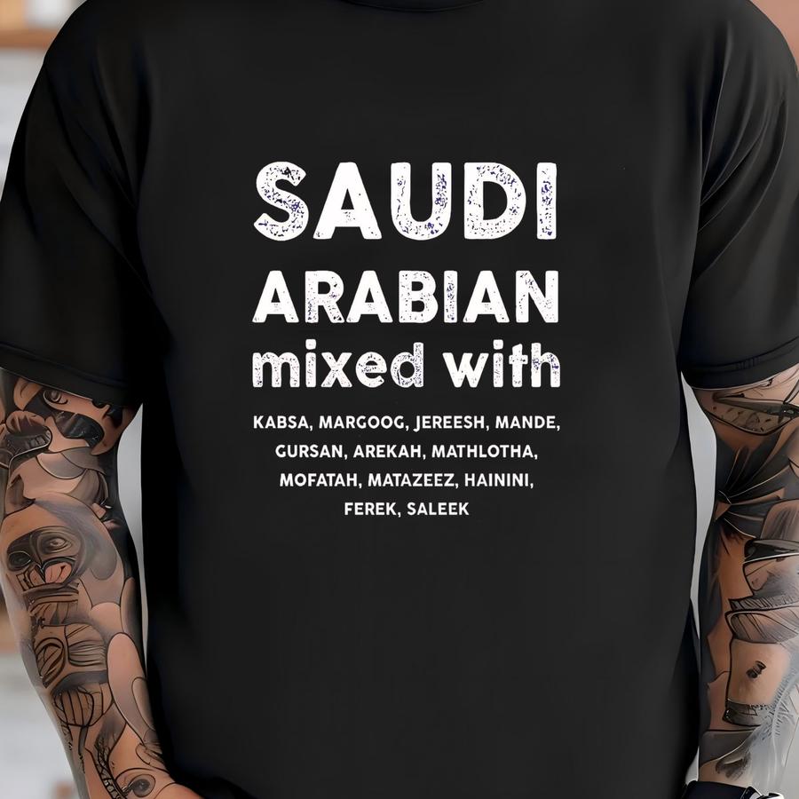 Saudi Arabian Mixed Sweatshirt | Saudi Arabia Gift Idea | Culture Food Dishes | Unisex Heavy Blend Crewneck Jumper | Adult Loose Fit Sweater T-shirt