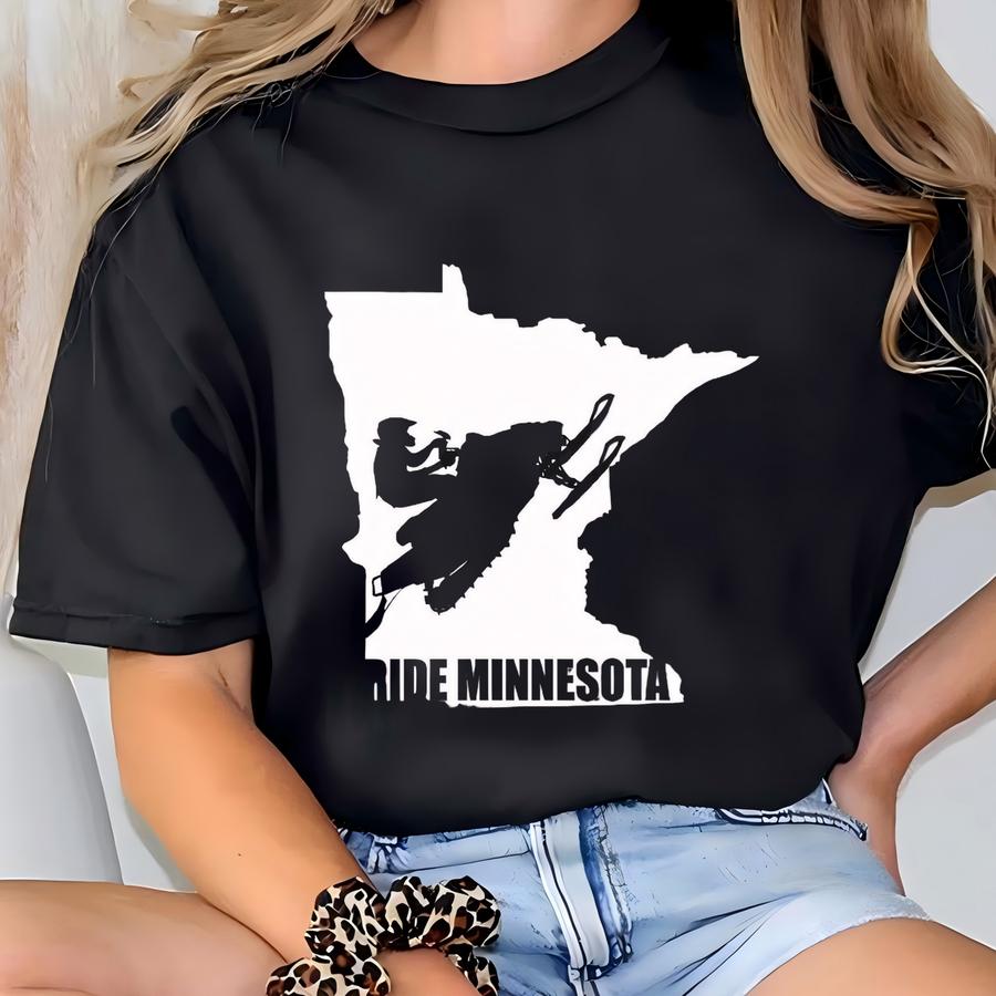 Ride Minnesota Hoodie: Snowmobile Sweatshirt, Winter Sports T-shirt