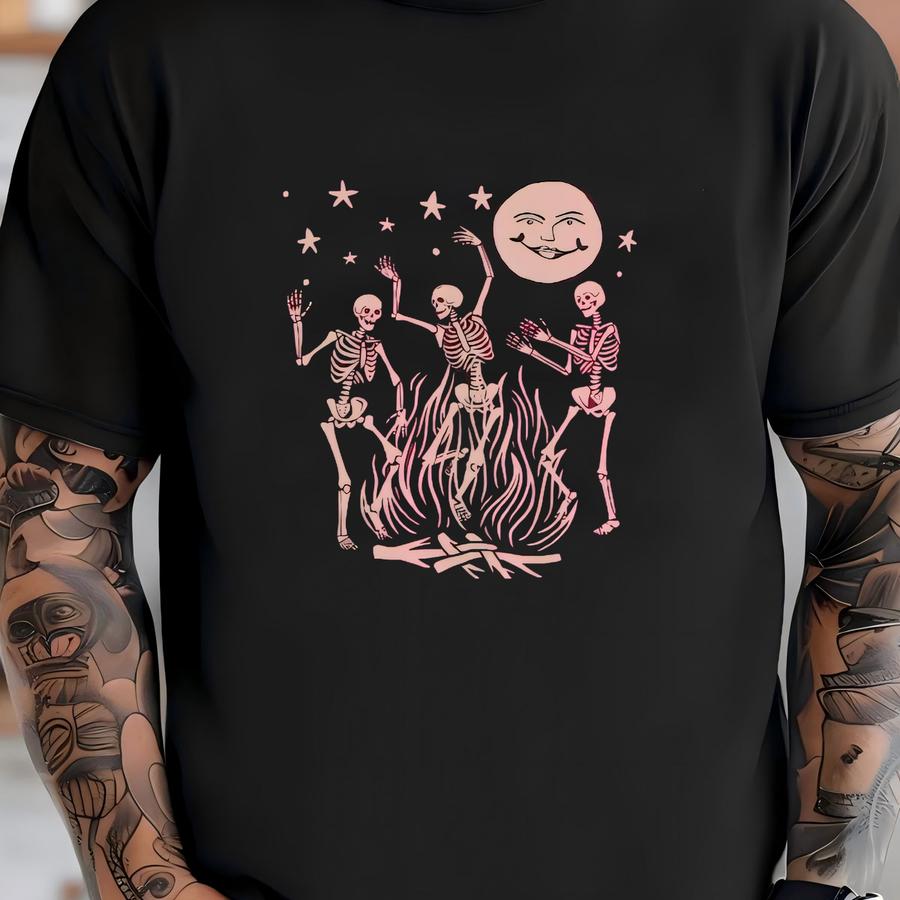 Halloween Sweatshirt, Witchy Shirt, Halloween Crewneck, Pastel Goth,, Full Moon, All Hallows Eve Witchy Clothes Aesthetic Clothing Skeletons T-shirt