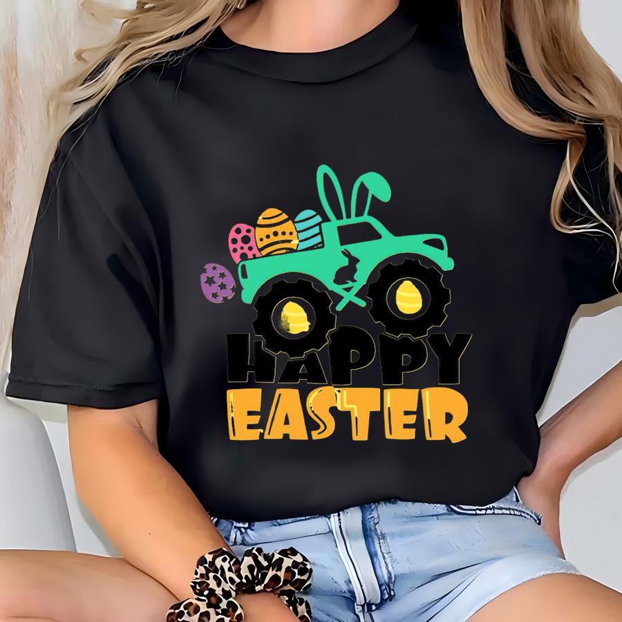 Happy Easter Truck Shirt, Happy Easter Day Shirt, Happy Easter Shirt, Cute Easter Shirt, Gift For Easter Day, Easter Family Shirt T-shirt