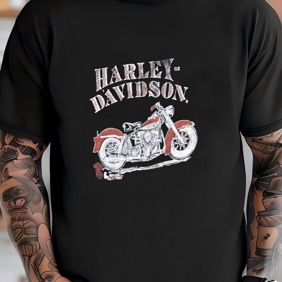 Vintage 1980s Black Paper Thin Crewneck Hoodie Size Large Motorcycle Biker 3d Emblem Destroyed Hog Trucker T-shirt