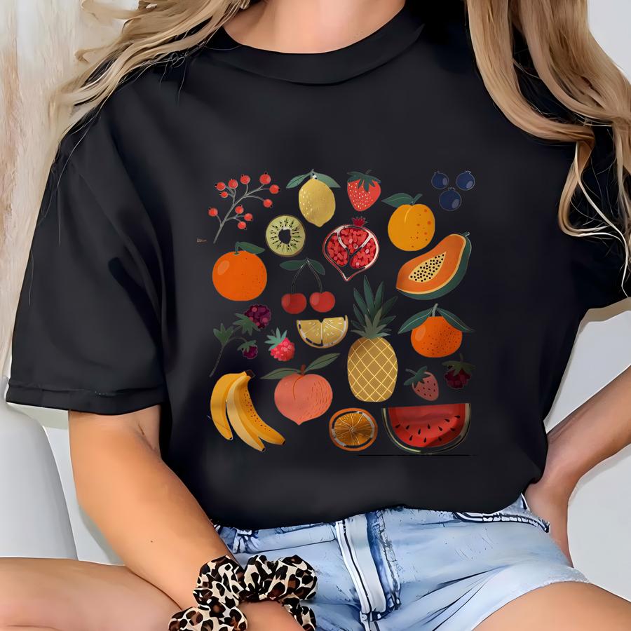 Cute Fruit Shirt Strawberry Shirt Cottagecore Clothing Cottage Core Clothes Pineapple Shirt Garden Shirt Aesthetic Clothing Botanical Shirt T-shirt
