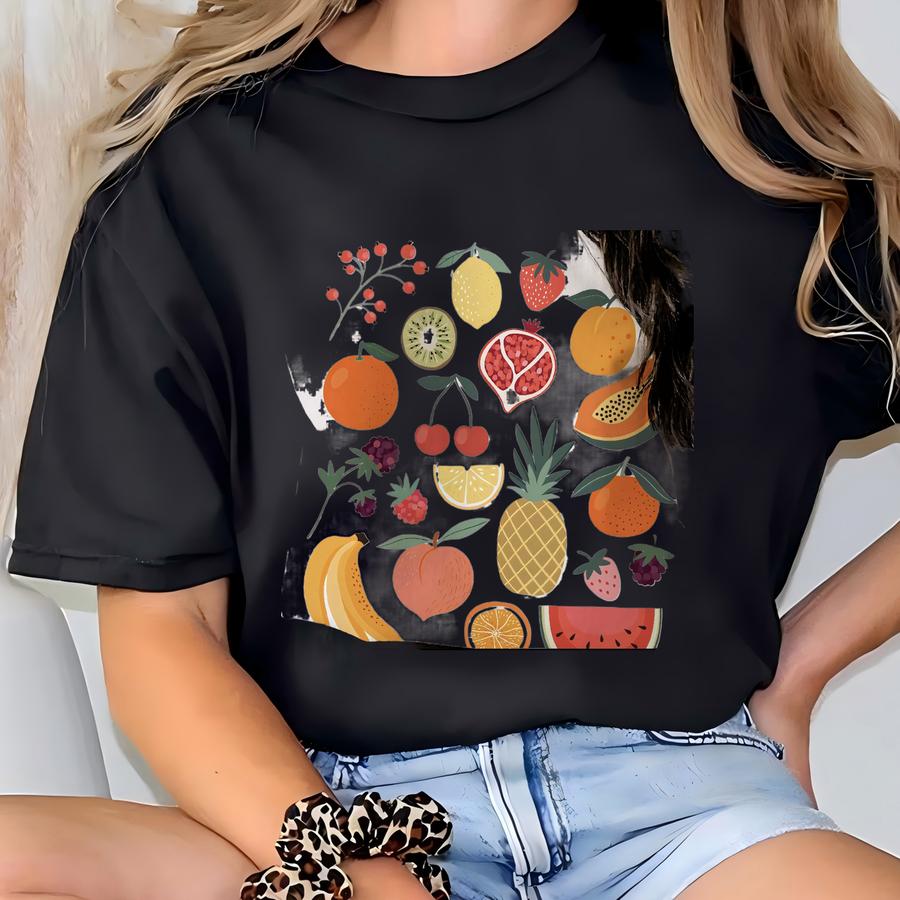 Cute Fruit Sweatshirt Cottagecore Clothing Aesthetic Clothing Cottagecore Sweater Cottagecore Clothes Kawaii Fruit Cottagecore Top T-shirt