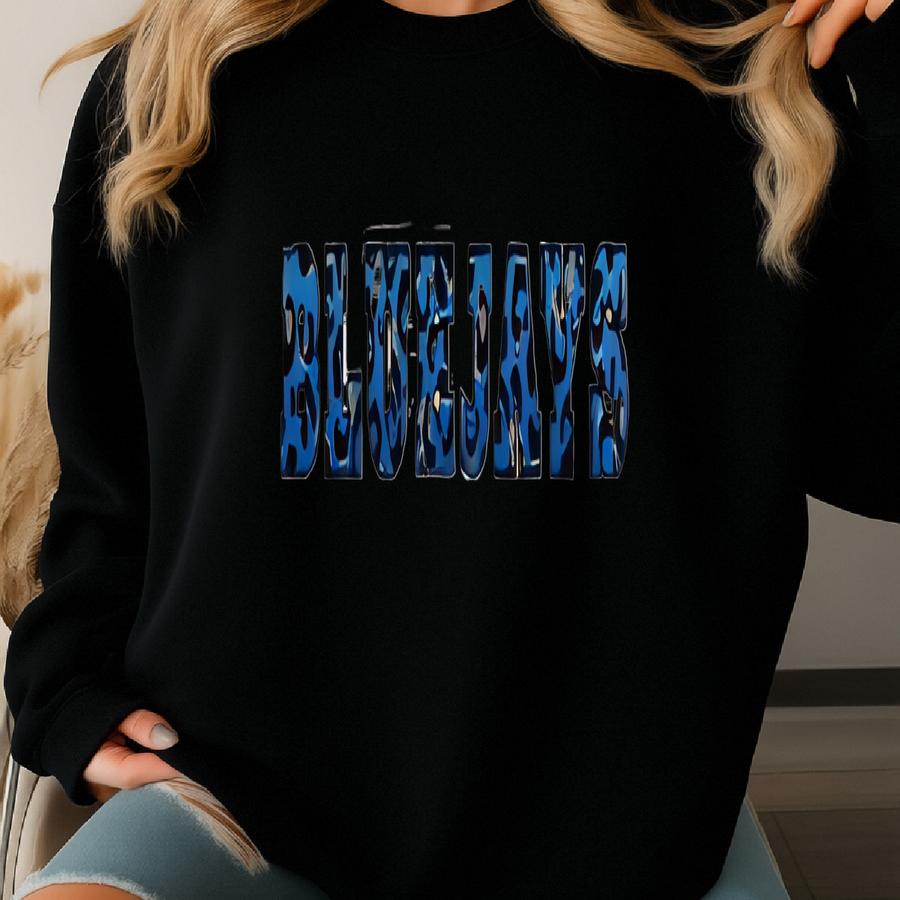 Blue Leopard Print Bluejays Sweatshirt