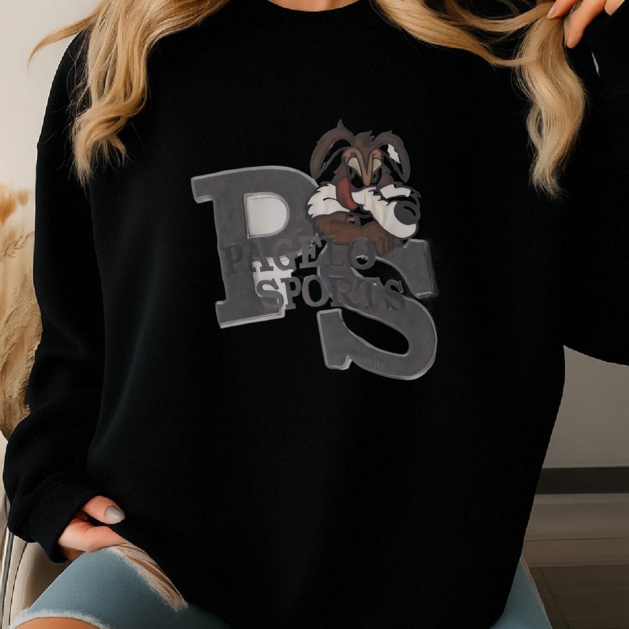 Vintage Pagelo Sport Wile E. Coyote Sweatshirt Size Large / 90s Japanese Fashion Brand Sweater Cartoon Pullover / Crewneck Sweatshirt