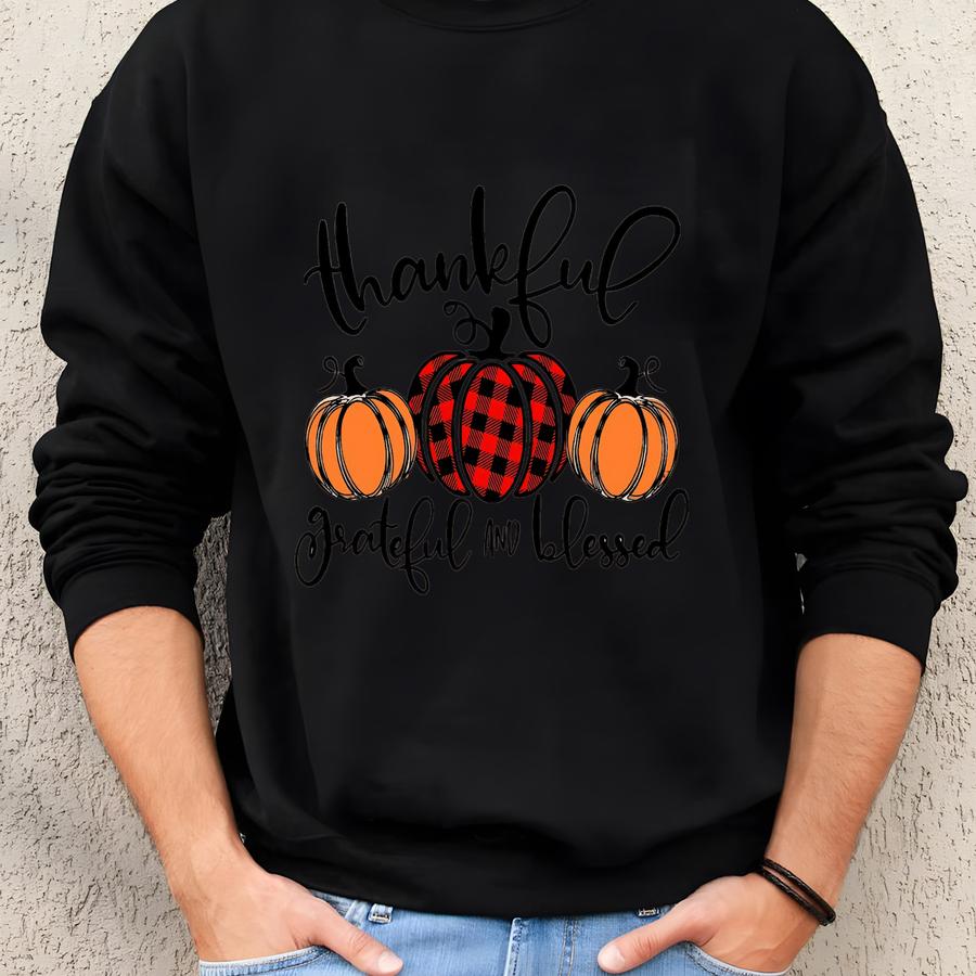 Thankful Grateful Shirt, Thanksgiving T-shirt, Buffalo Plaid Thanksgiving Shirt, Thanksgiving Family Shirts, Thanksgiving Shirts Sweatshirt