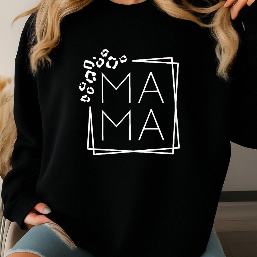Mama Shirt, Cheetah Mama Shirts, Mom-life Shirt, Mama Leopard Square Tee, Mothers Day Gift, Mom T-shirts, Cool Mama Shirts Sweatshirt