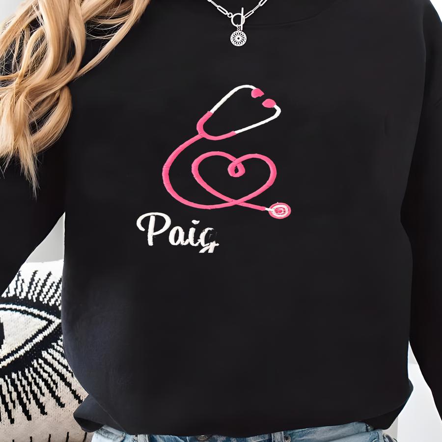 Personalized Scrub Jacket Or Scrub Top, Ladies Or Unisex Sizing, Custom Gift For Nurse, , Plus Size Available Sweatshirt