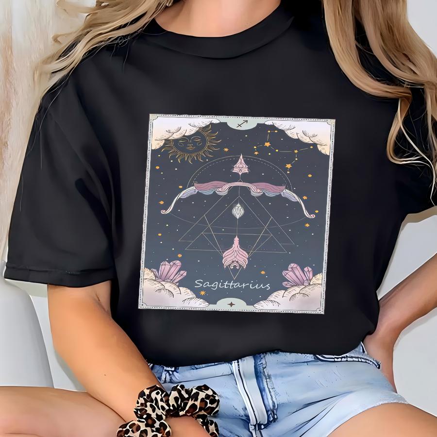 Sagittarius Zodiac Tarot Sweatshirt, Birthday Gift For Astrology Lover T-shirt