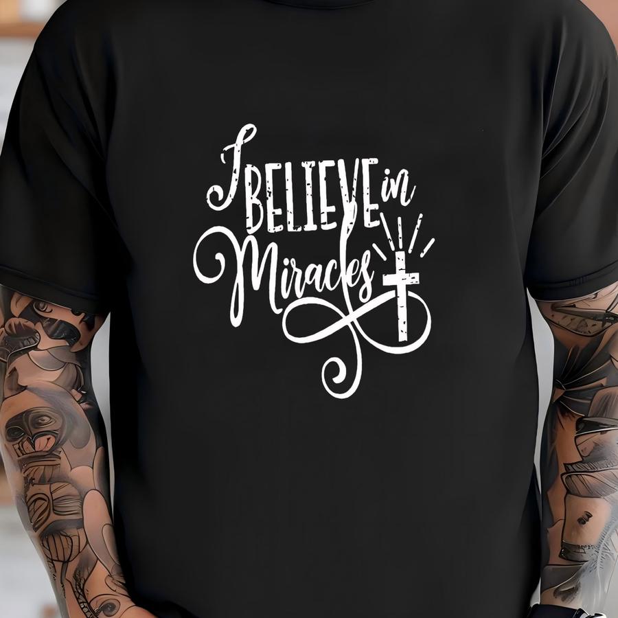 Christmas Sweatshirt, I Believe In Miracles, Gildan® - Heavy Blend™ Crewneck Sweatshirt, S-5xl Unisex Sizing, Plus Sizing Available T-shirt