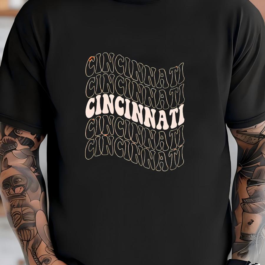 Funky Cincinnati Sweatshirt - Unisex - Cute Cincy Crewneck - Women's Cincinnati Crewneck T-shirt