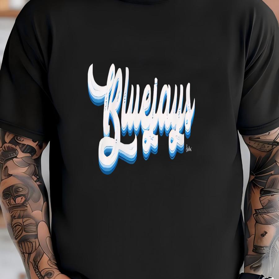 Bluejays Retro Font In Blues Unisex Sweatshirt T-shirt