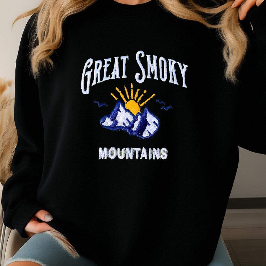Great Smoky Mountains Sweatshirt Retro, Vintage Outdoors Sweater, Crewneck, Sweatshirt