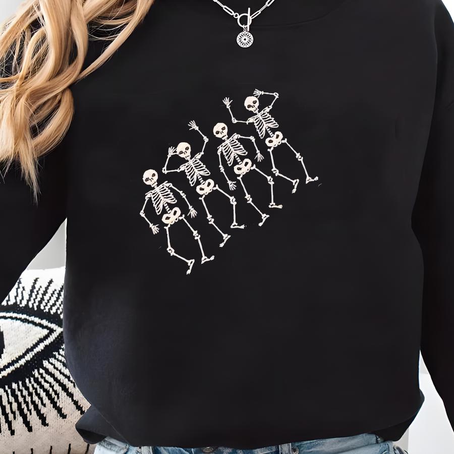Dancing Skeletons Sweatshirt, Halloween Costume, Shirt, Trick Or Treat, Funny Skeleton Sweatshirt, Spooky Sweatshirt Sweatshirt