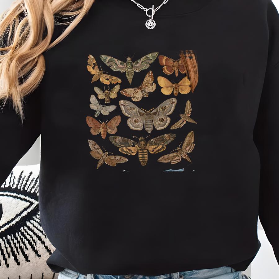 Moth Shirt Cottagecore Shirt Bug Shirt Aesthetic Tshirt Insect Shirt Moth Tees Cottage Core Shirt Goblincore Clothing Dark Academia Shirt Sweatshirt