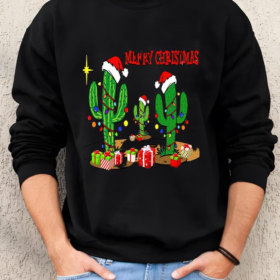Merry Christmas T-shirt, Cactus Merry Christmas T-shirt, Christmas 2021 Shirt, Christmas Shirt, Merry Christmas Shirt Sweatshirt