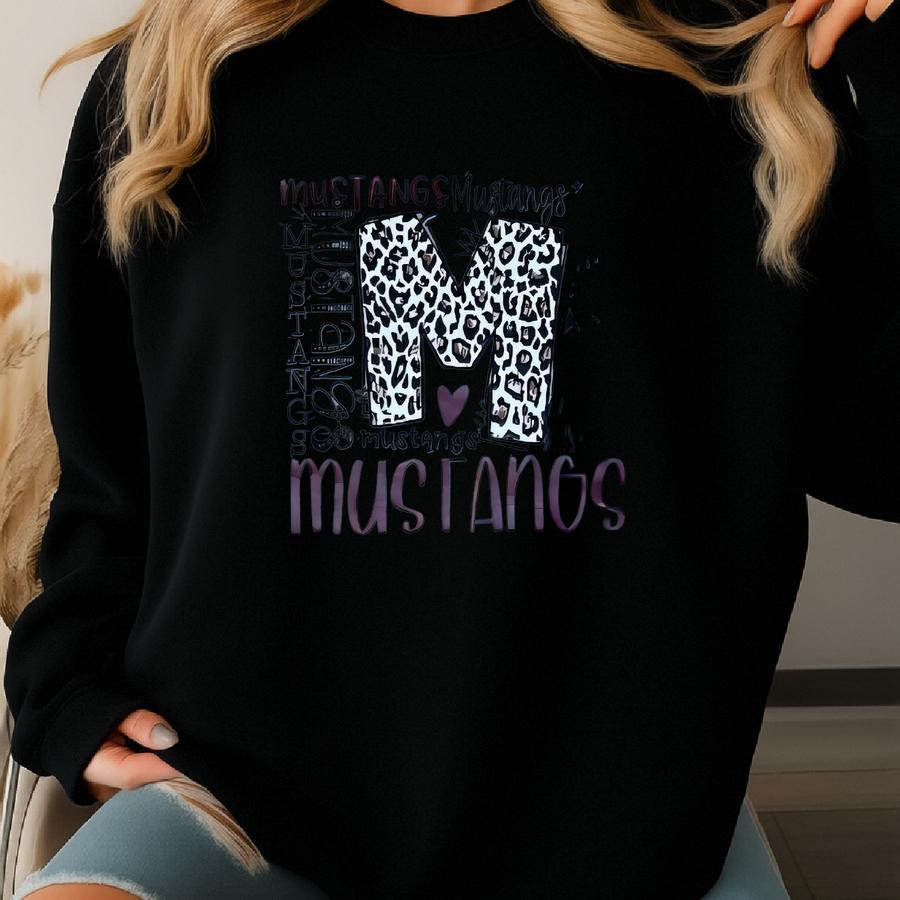 Mustangs - Fun Typography ~ Next Level Soft Tee Sweatshirt