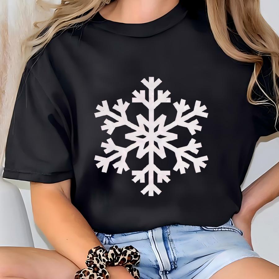 Glitter Snowflake Hoodie Women's Winter Sweatshirt Glitter Snowflake Sweatshirt Christmas Shirts Winter Shirt For Women Christmas Sweatshirt T-shirt